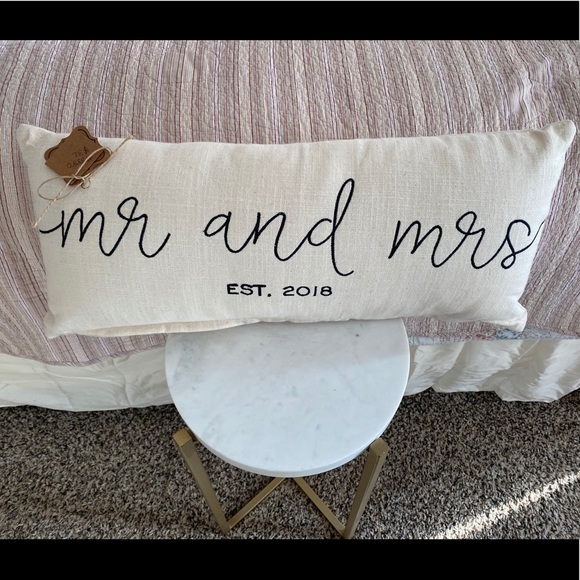 Mud Pie Other - Mr and Mrs Throw Pillow Est 2018